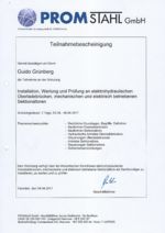 Teilnahmebescheinigung PROM-Schulung 2017 G. Grünberg